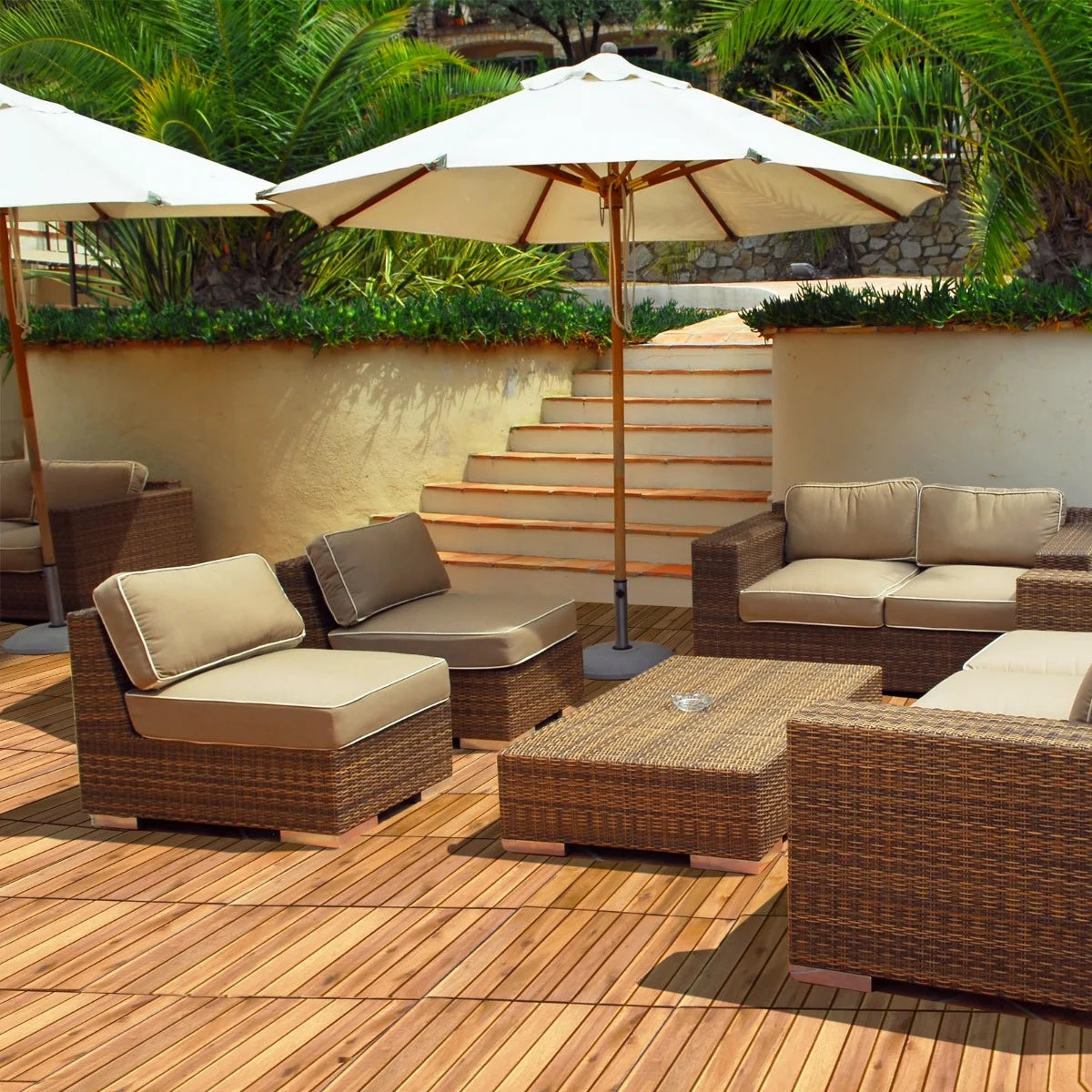 27 PCS Interlocking Patio Deck Tile for Outdoor and Indoor Patio Garden Balcony