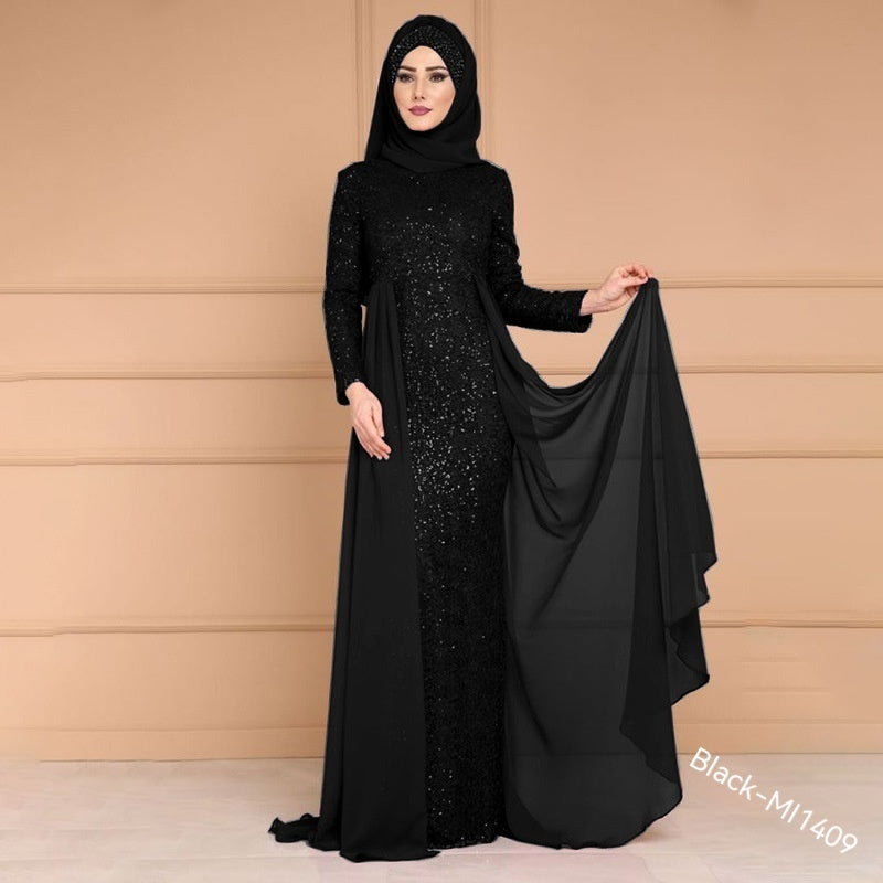 Elegant Sequinned Long Fish Tail Dress