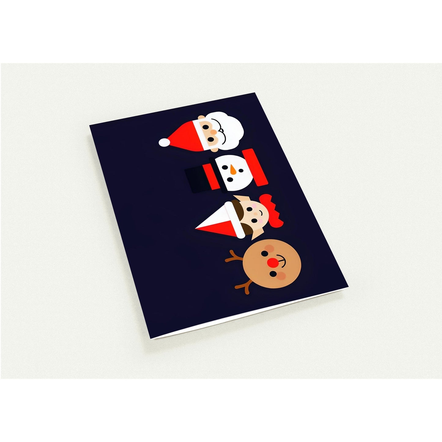 Merry Christmas Greeting Cards – Reindeer, Elf & Snowman Design (10 Pack)
