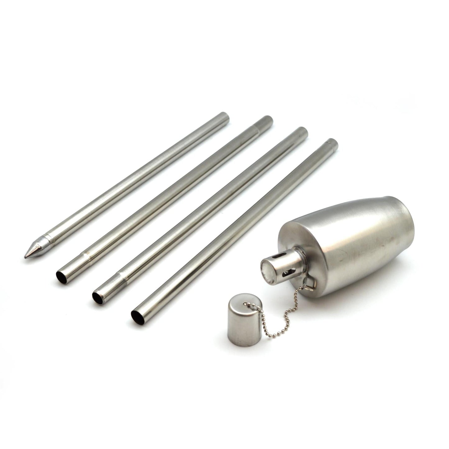 1.46m Metal Barrel Garden Fire Torches - Pack of 2