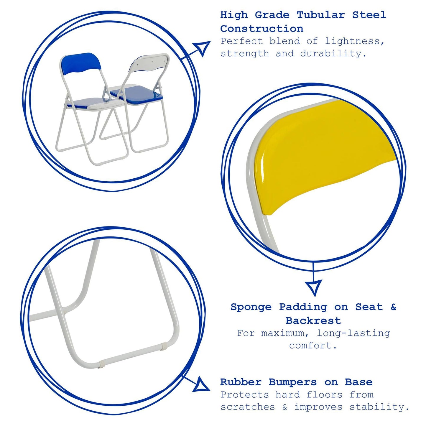Red Wave Padded Folding Chair - Pack of Six