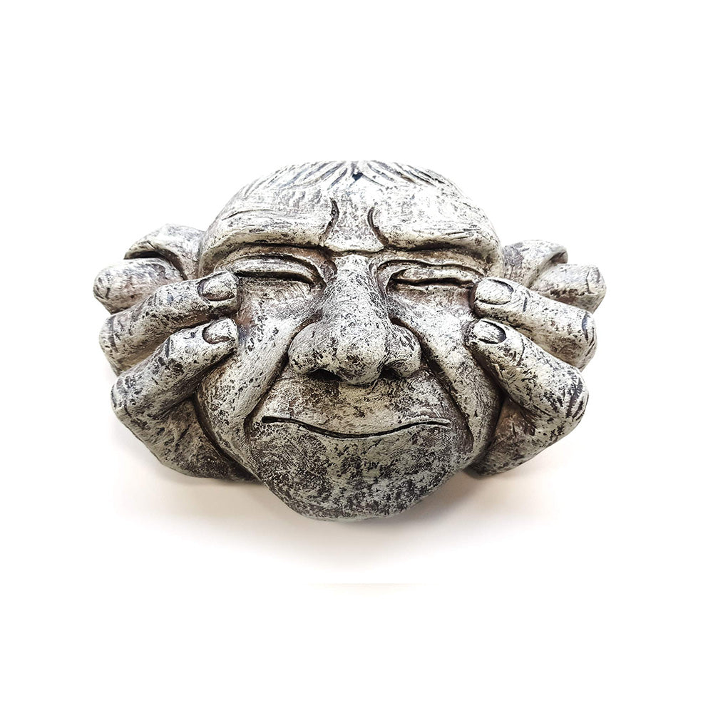 Hear See & Speak No Evil Gargoyle Set Funny Face Wall Plaques Tree Decoration