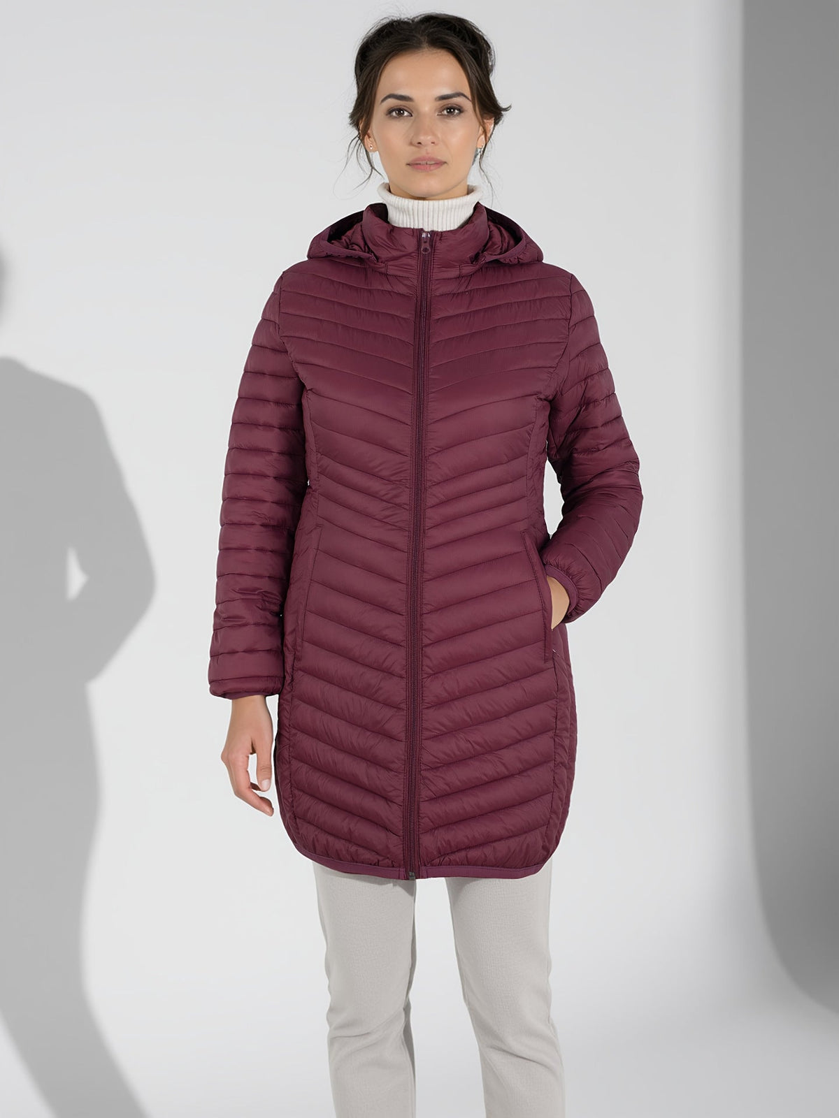 Women's Solid-Color Winter Cotton Padded Jacket
