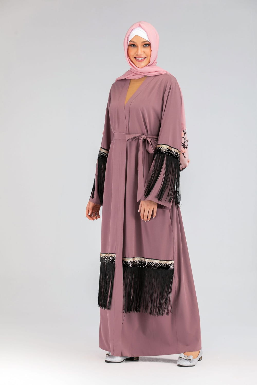 Fringed Abaya - Luxury Statement Piece