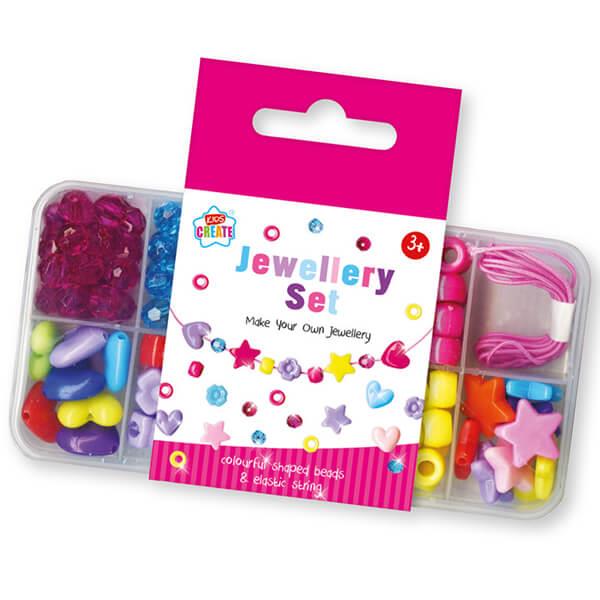 Children's Make Your Own Jewellery Set with Colourful Beads & Elastic