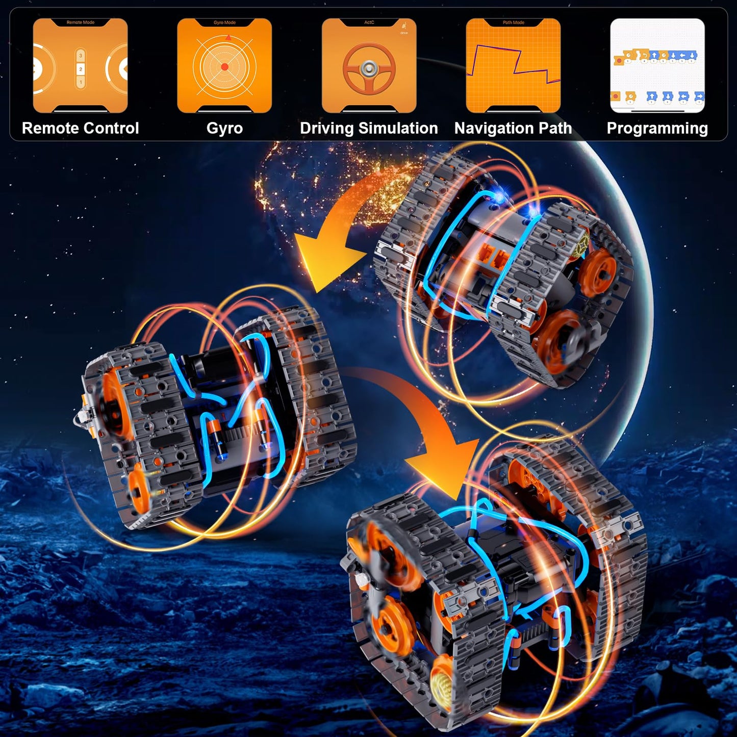28°C 5-in-1 STEM Building Set for Kids — Remote & App Controlled, 552 Pcs (Ages 6-12+)