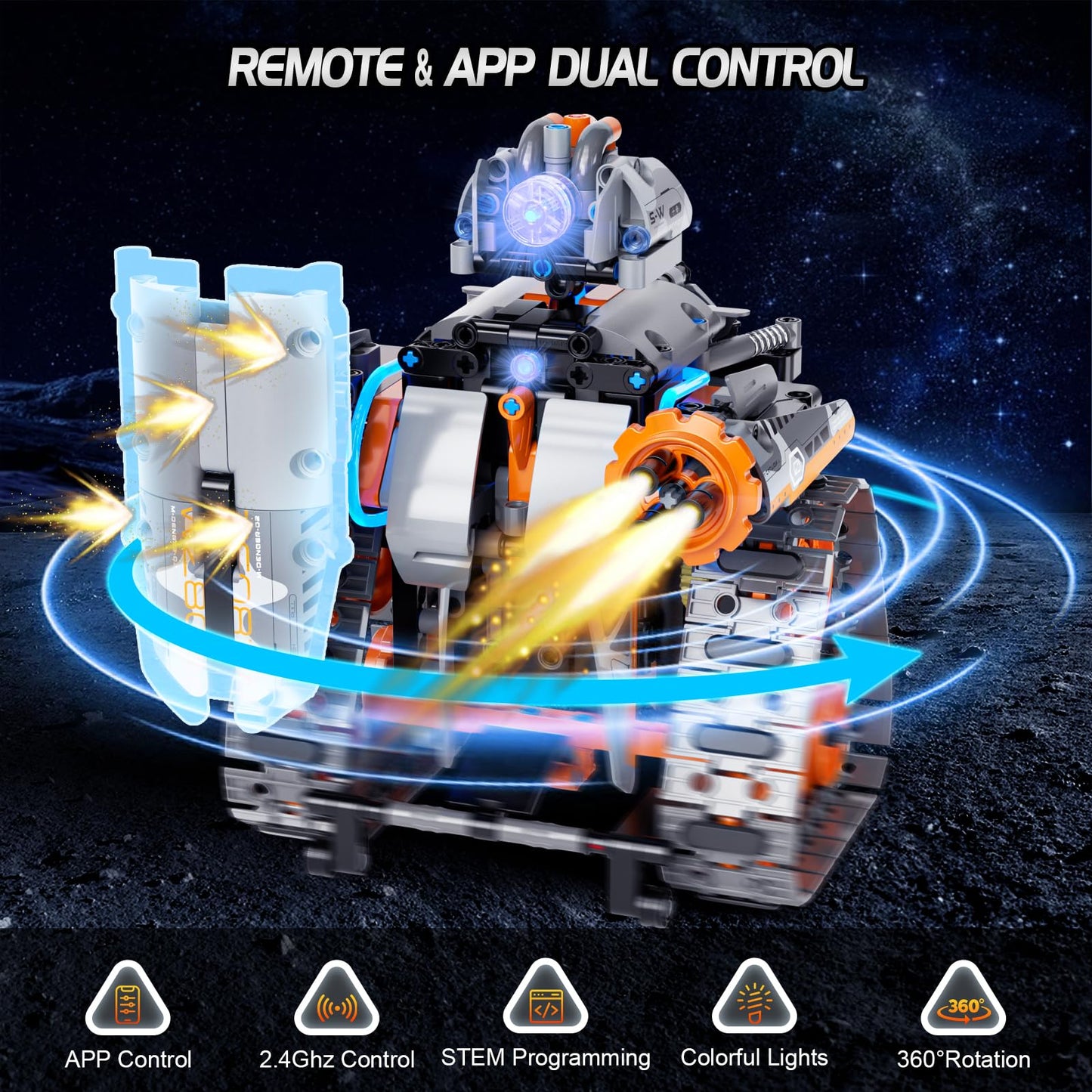 28°C 5-in-1 STEM Building Set for Kids — Remote & App Controlled, 552 Pcs (Ages 6-12+)