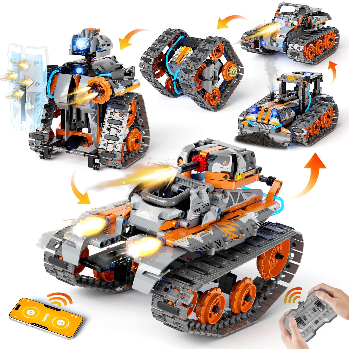 28°C 5-in-1 STEM Building Set for Kids — Remote & App Controlled, 552 Pcs (Ages 6-12+)