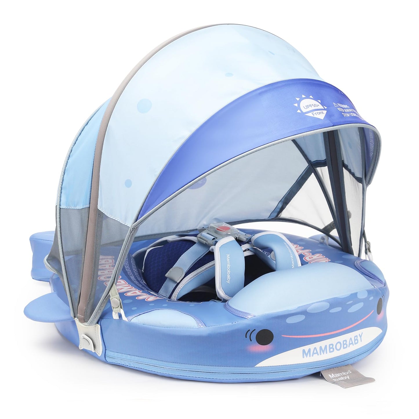 28°C Mambobaby Shark Baby Float with Canopy & Tail – Non-Inflatable Pool Float for 3–24 Months