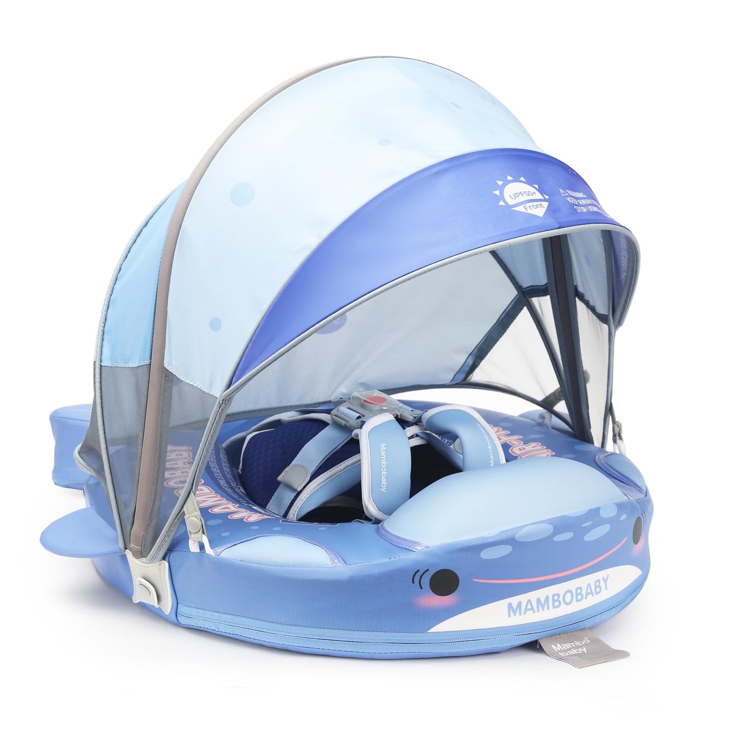 28°C Mambobaby Shark Baby Pool Float with Canopy & Tail | 3–24 Months