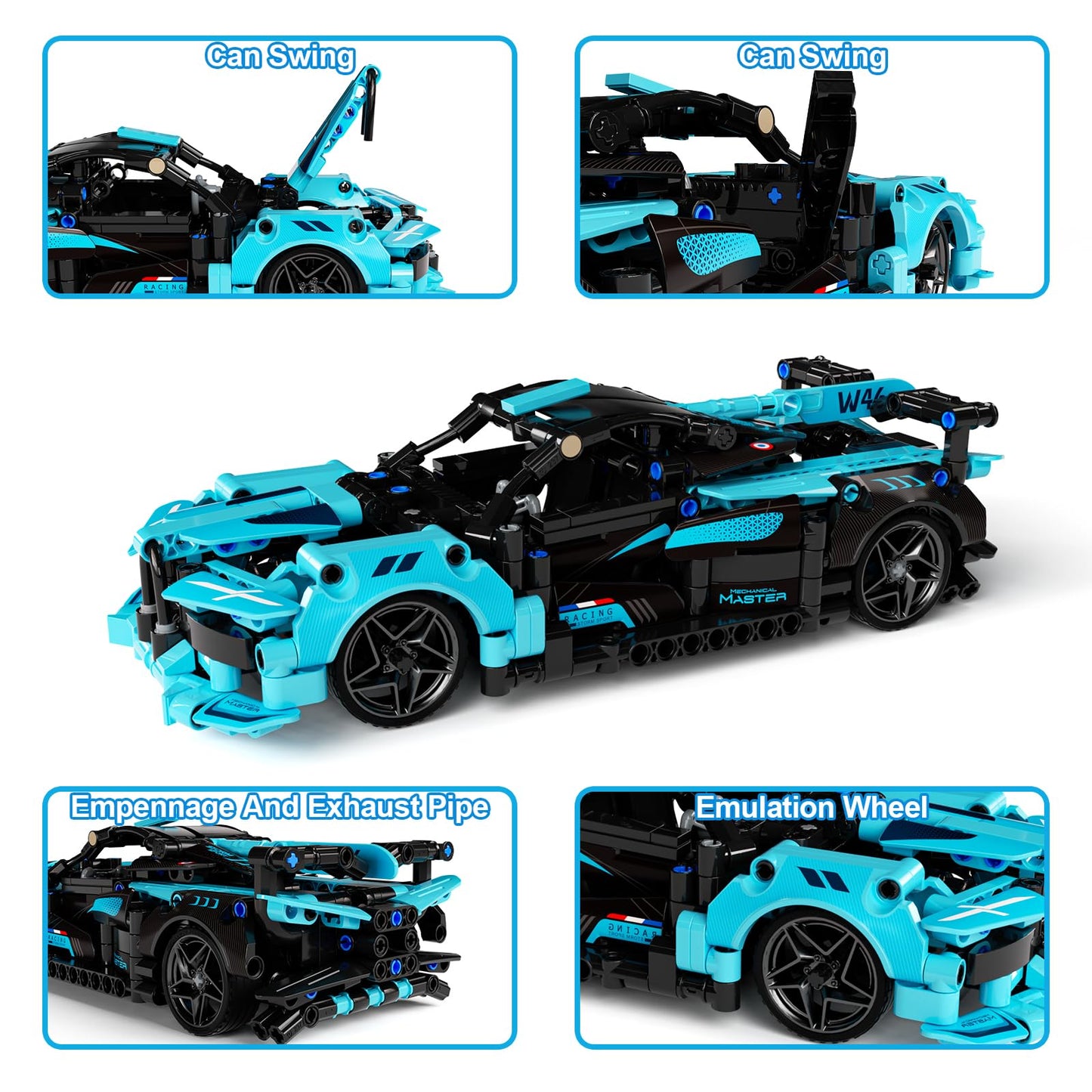 28°C STEM Remote Car Building Kit for Kids 8-12 – 2-in-1 Car & Shark Chariot with App & Remote