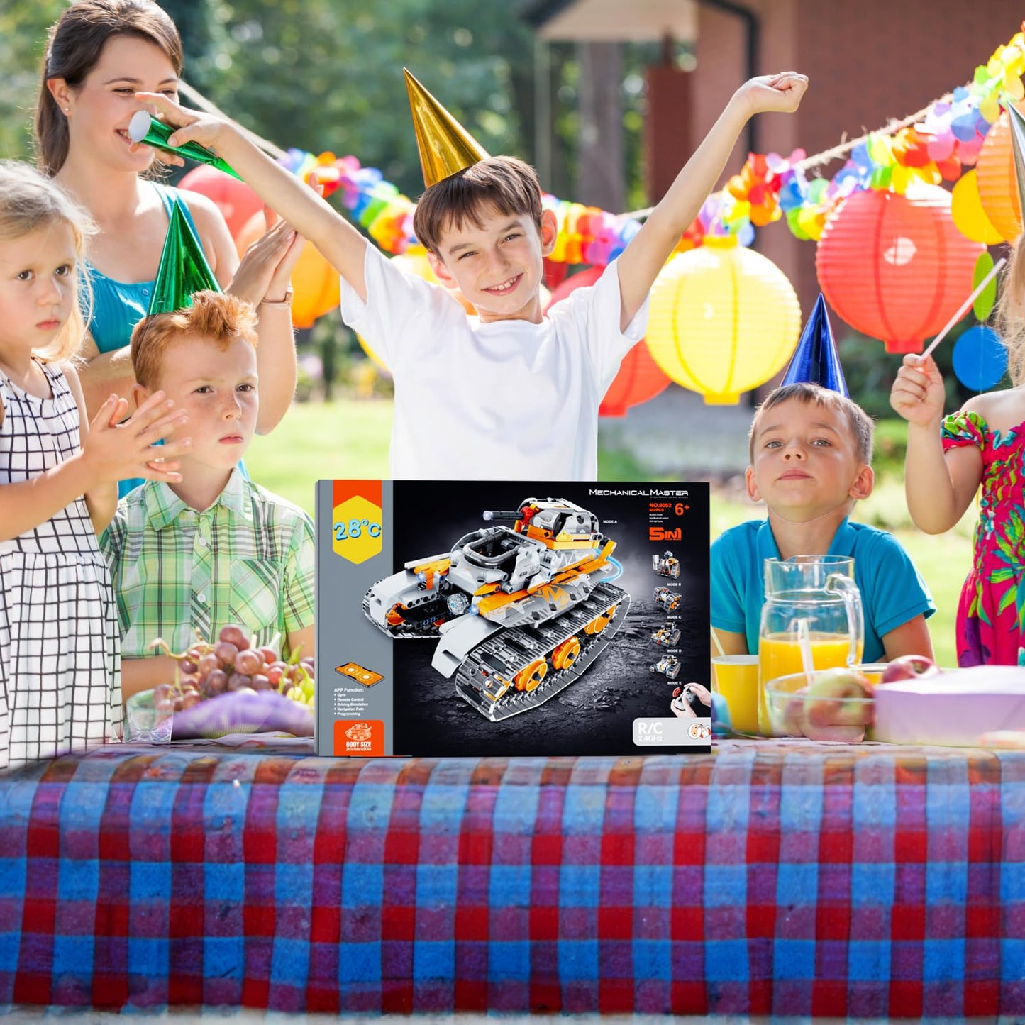 28°C 5-in-1 STEM Building Set for Kids — Remote & App Controlled, 552 Pcs (Ages 6-12+)