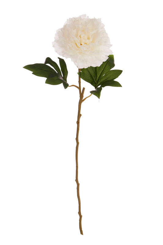 Fiori White Peony Open Ruffled Bloom Stem