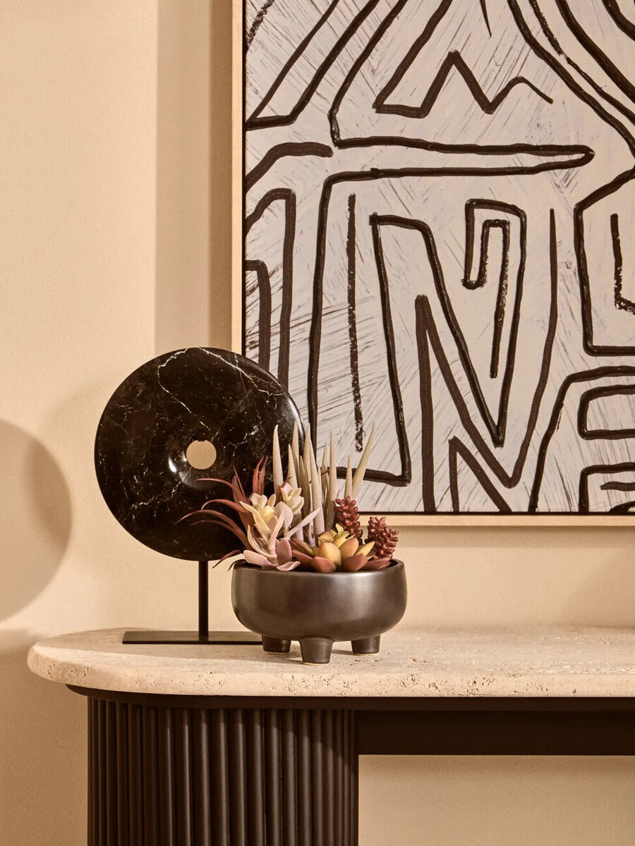 Mixed Succulents in Grey Ceramic Pot | Fiori