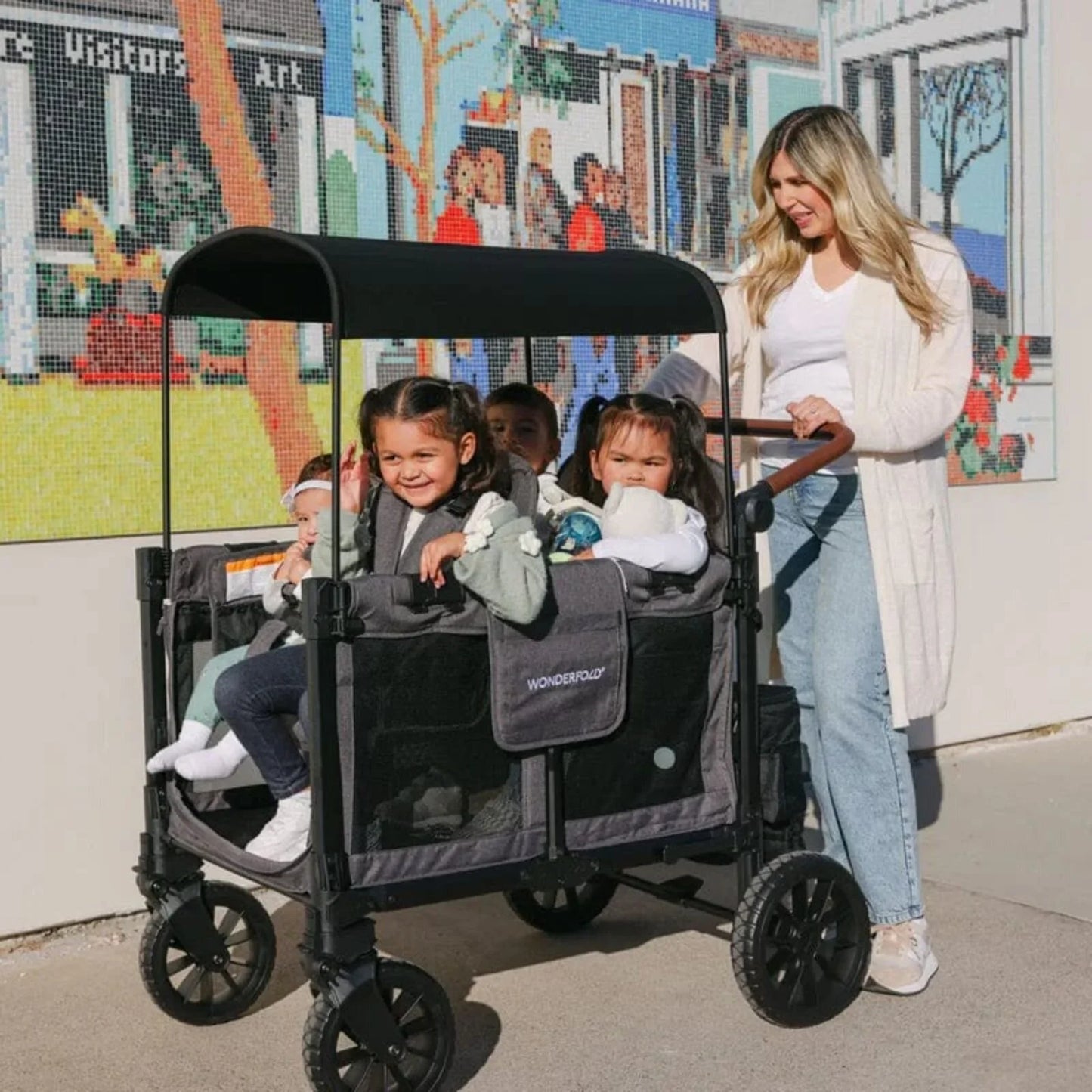 Wonderfold W4 Luxe Pro Stroller Wagon - Jet Black