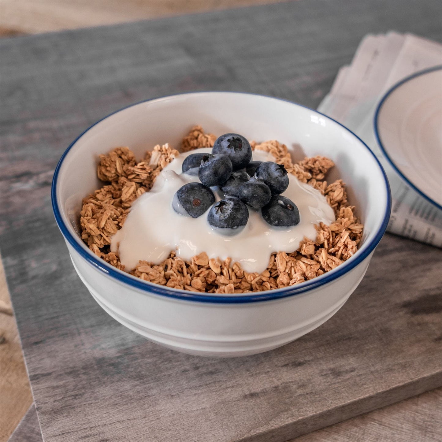 15cm Farmhouse White Porcelain Cereal Bowls - Pack of Six