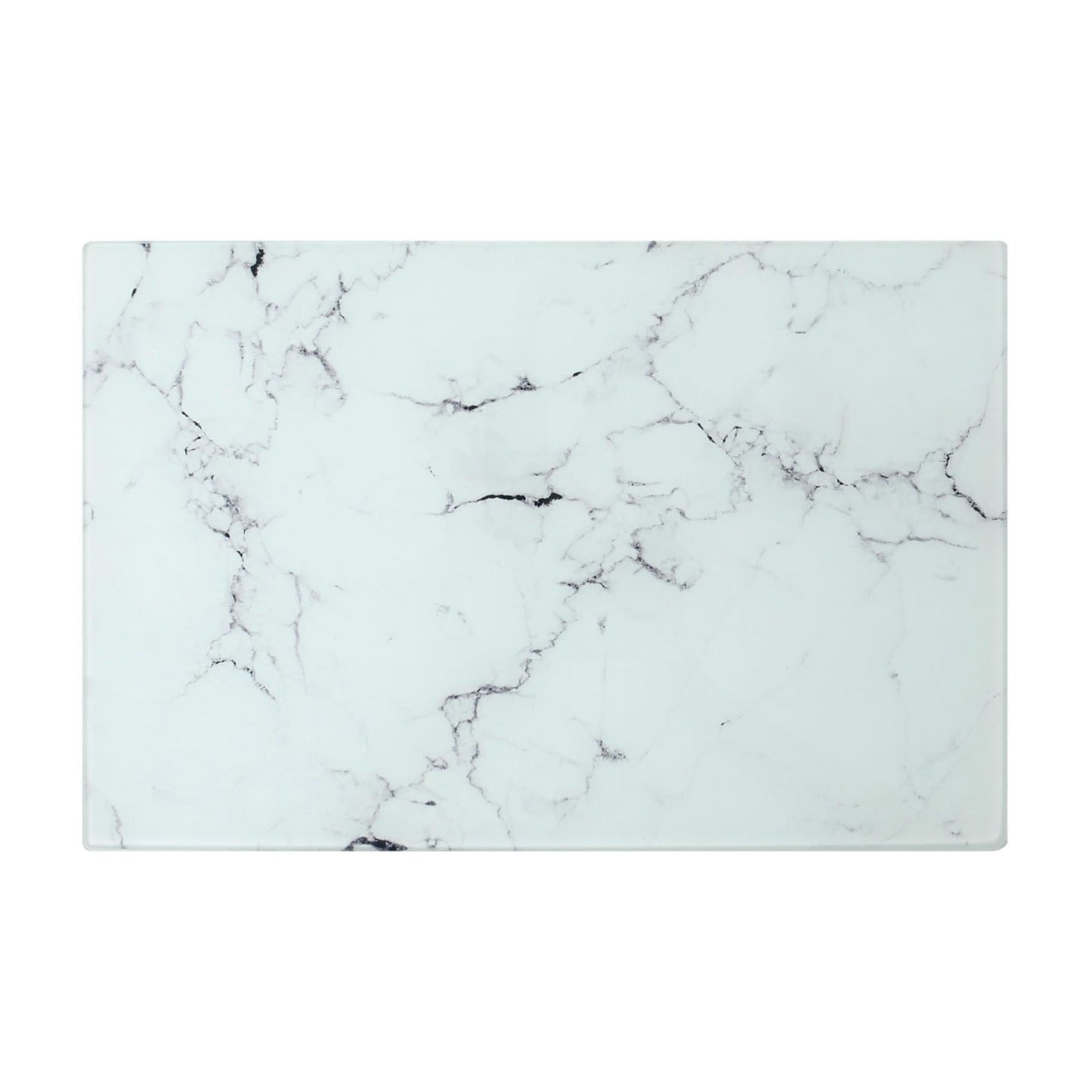 12pc Rectangle Glass Placemats & Round Coasters Set - 30cm x 20cm - Marble