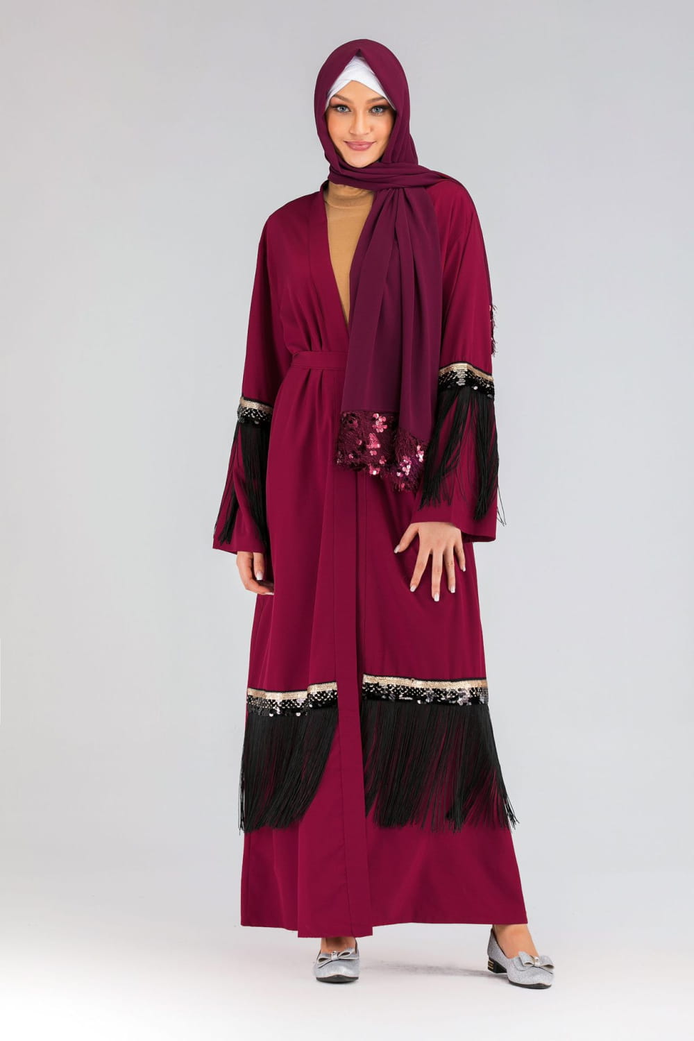 Fringed Abaya - Luxury Statement Piece