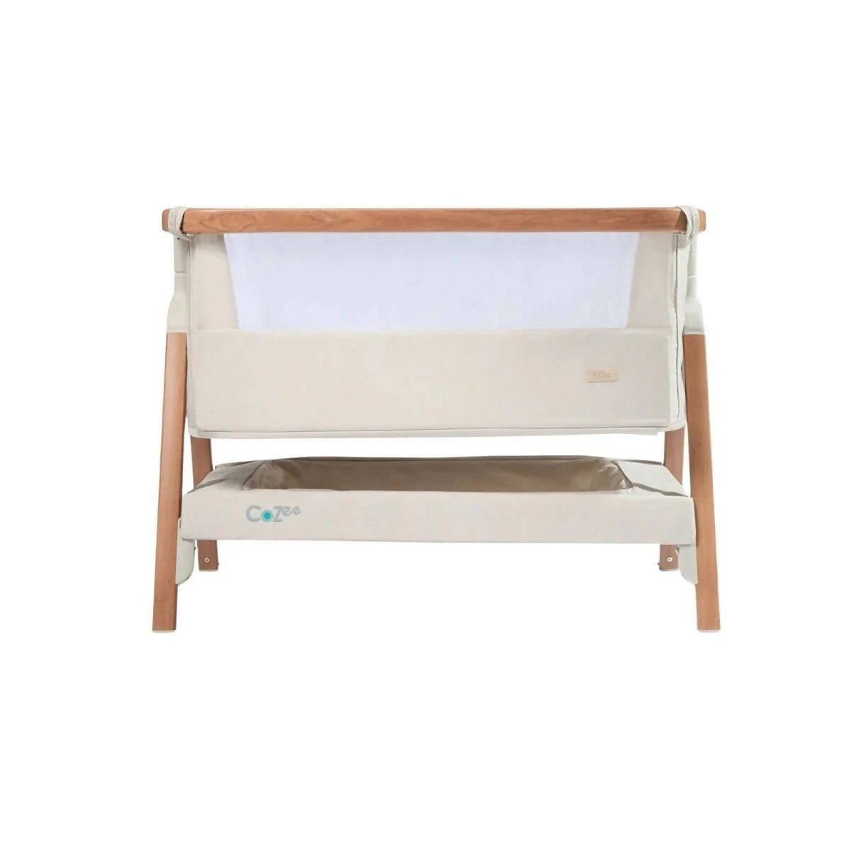 Tutti Bambini Cozee Bedside Crib - Scandinavian Walnut/Ecru