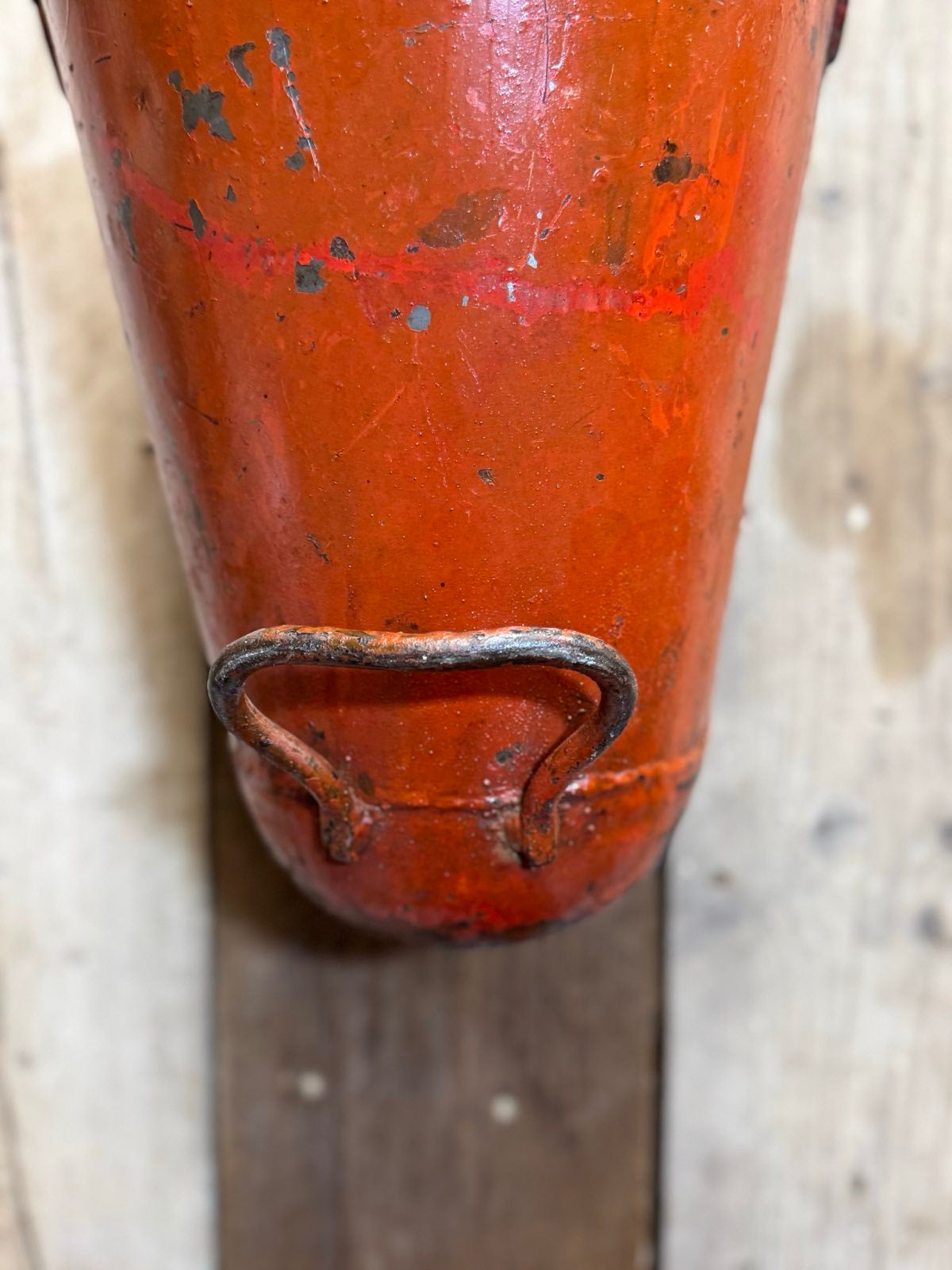 Vintage Galvanised Hanging Fire Bucket Hanging Basket / Plant Pot Planter Pail B