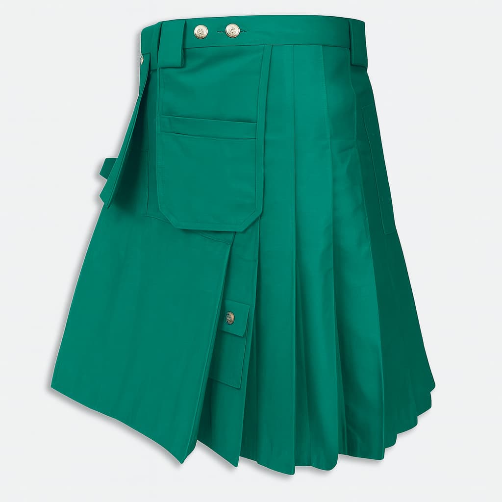 Green Handmade Utility Kilt Work wear Utility kilt for Working Men