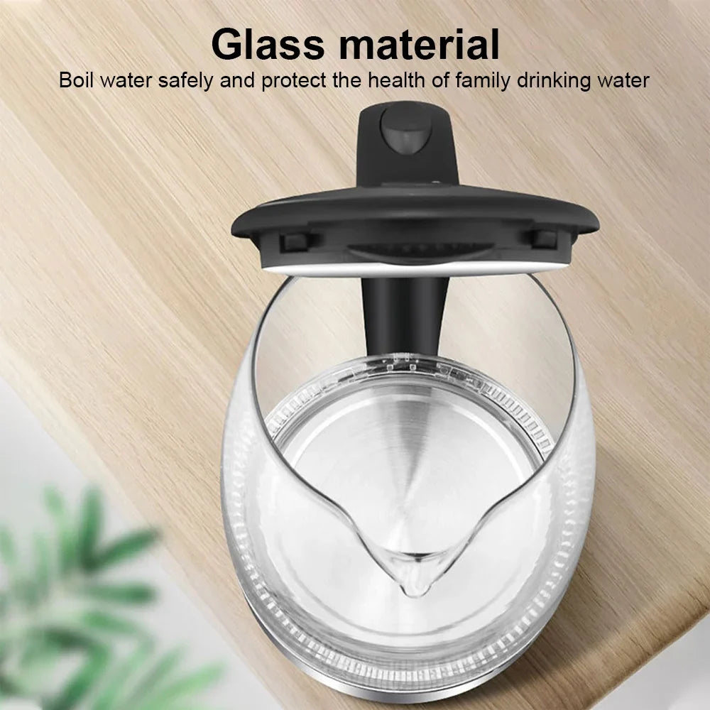 2L Electric Glass Kettle – 1500-1800W Fast Boil Hot Water Heater Auto Shut-Off