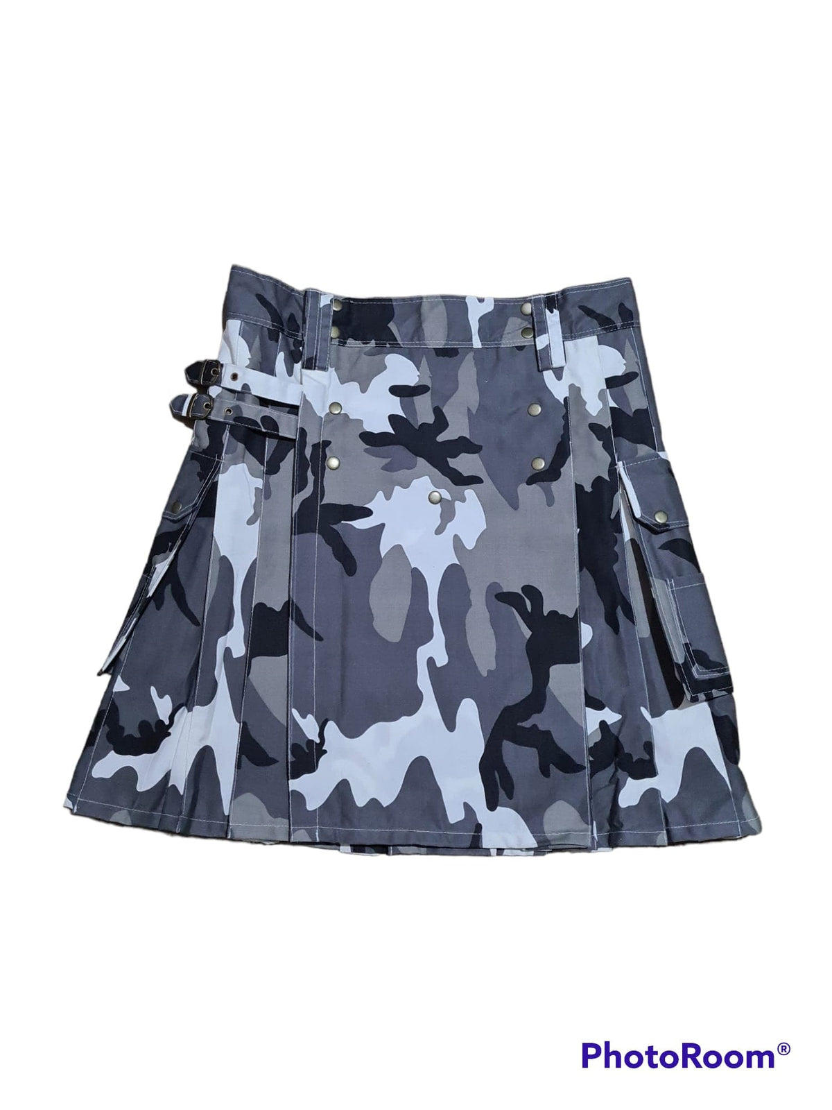 Men’s Urban Camouflage Tactical Utility Kilt – Army Style Cargo Kilt with Pockets