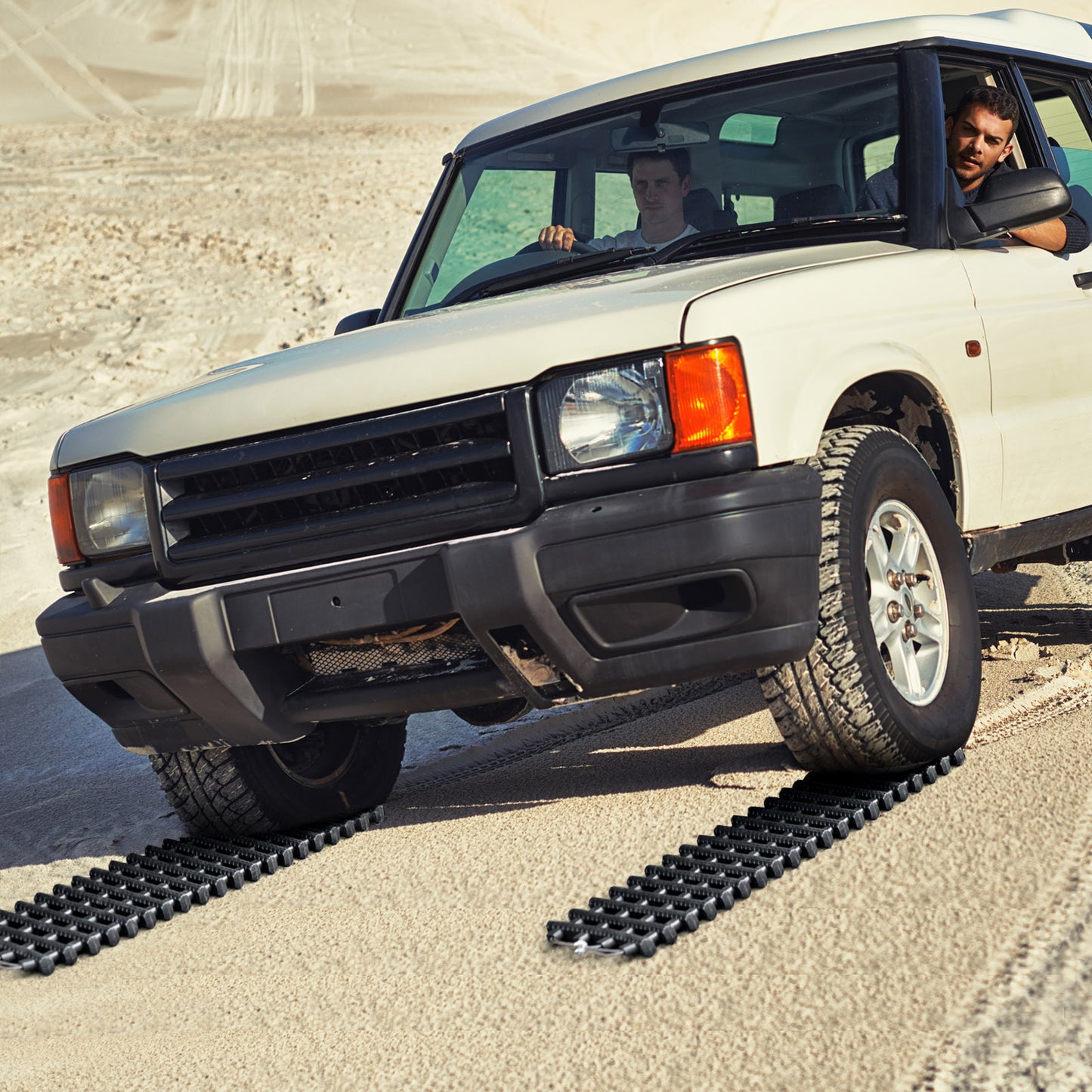 2 Pack Tire Traction Mats Portable TPR Recovery Track Pad with Bag-L