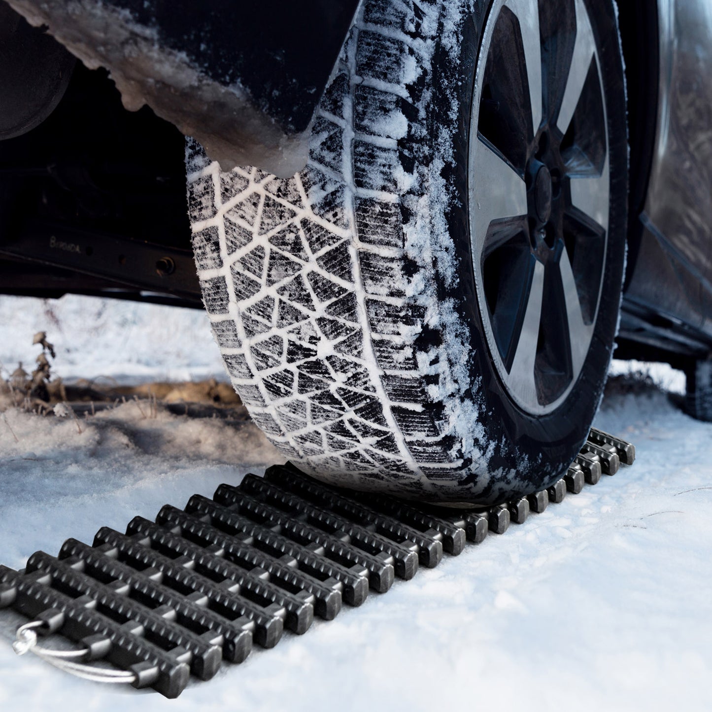 2 Pack Tire Traction Mats Portable TPR Recovery Track Pad with Bag-L