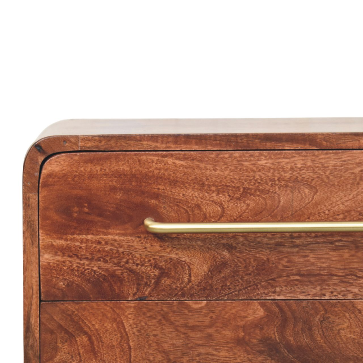 Artisan Furniture Solid Wood 3-Drawer Rounded Chest, Brown