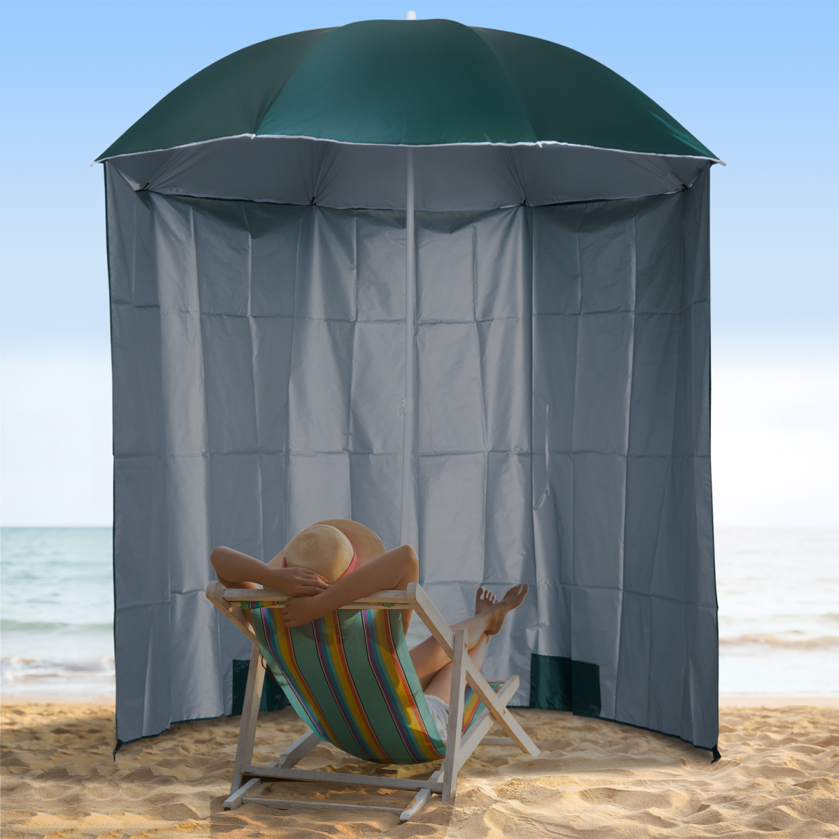 2.2M Fishing Umbrella Garden parasol Outdoor Sun Shelter Shade Canopy Outsunny