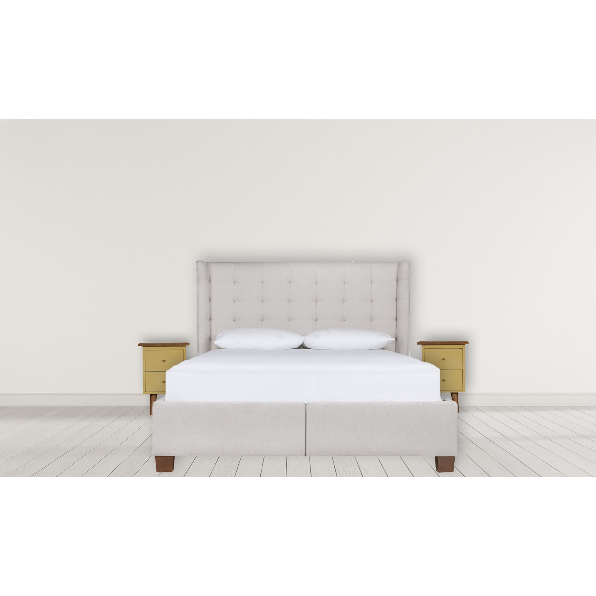 Artisan Furniture Solid Wood Yellow Hand Painted Bedside