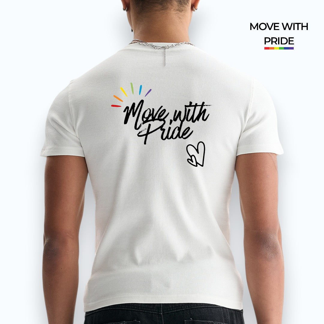 'Move with Pride' Bodycon Ribbed Crop Top