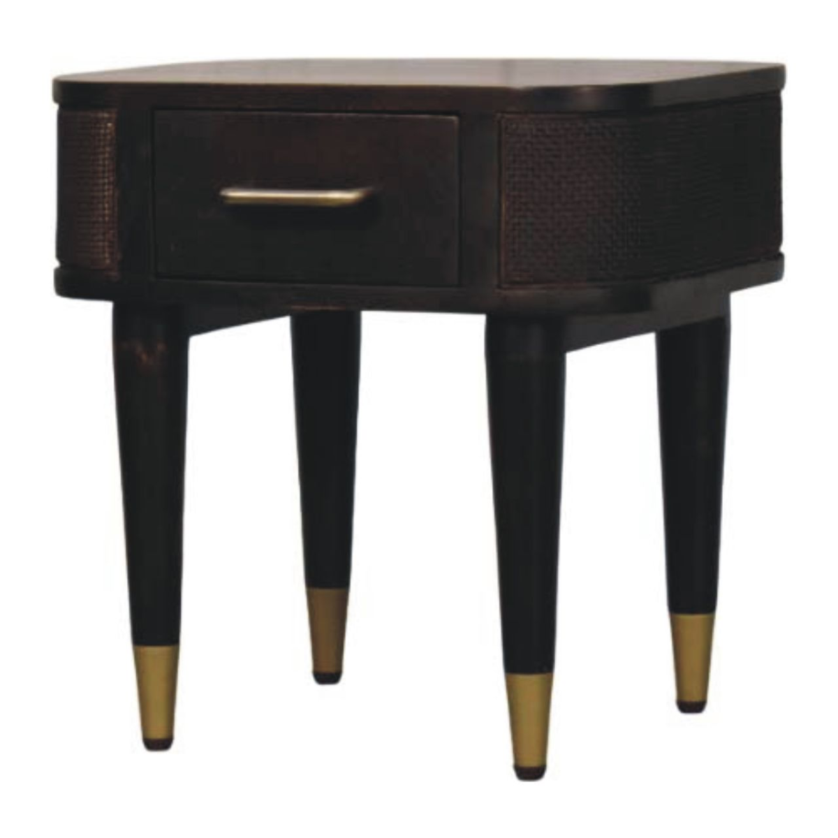Artisan Furniture Solid Wood Belmont Bedside, 1 Drawer, Dark Brown