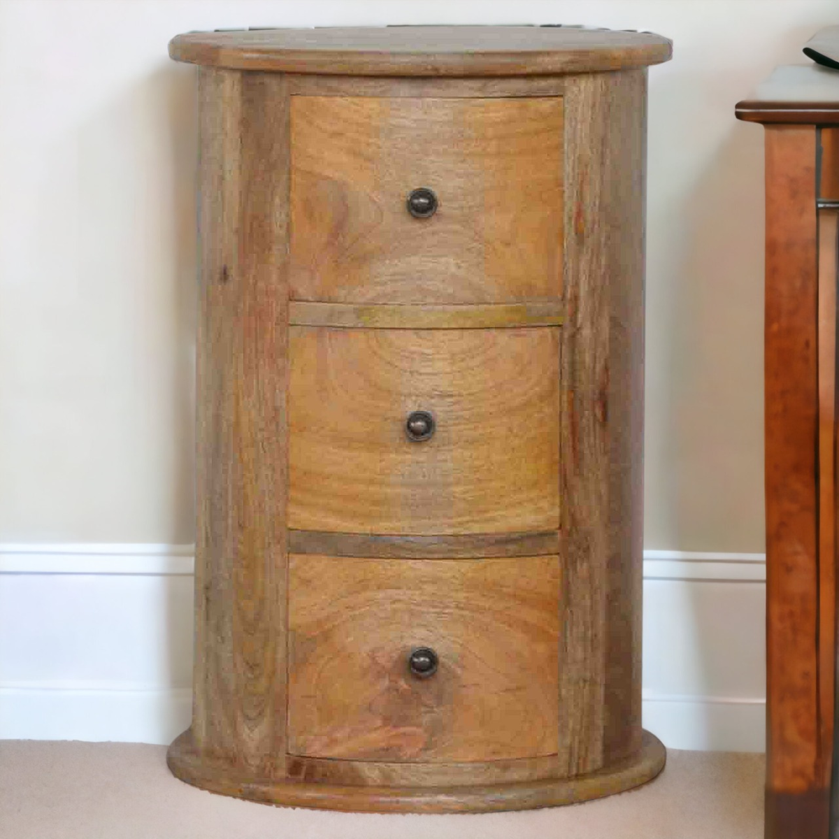 Artisan Furniture Solid Wood 3 Drawer Drum Chest