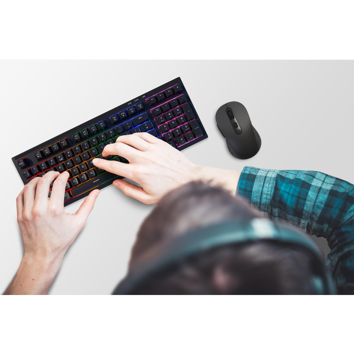 Wyeflow Wireless Gaming  RGB Backlit Keyboard - Black