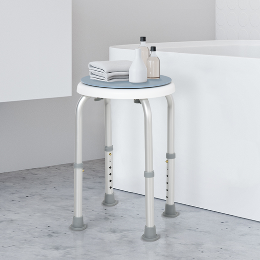 360 Degree Swivel Seat Bath Shower Stool Adjustable Height Aluminium HOMCOM