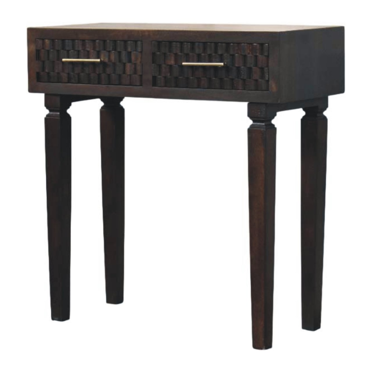 Artisan Furniture Solid Wood Arno Console Table, 2 Drawers, Dark Brown
