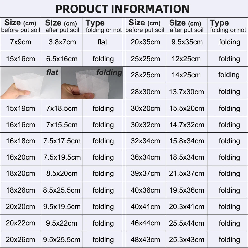 RBCFHI Biodegradable Grow Bags - Healthy Root Growth - 25-50 Pieces