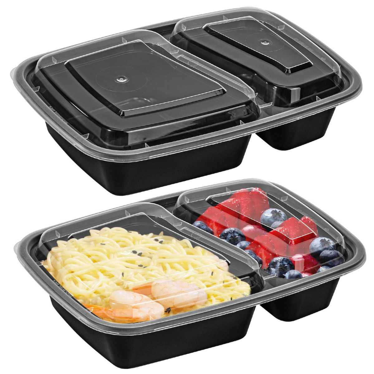 VINSANI 20pk 2 COMPARTMENTS MEAL PREP CONTAINERS 1010475