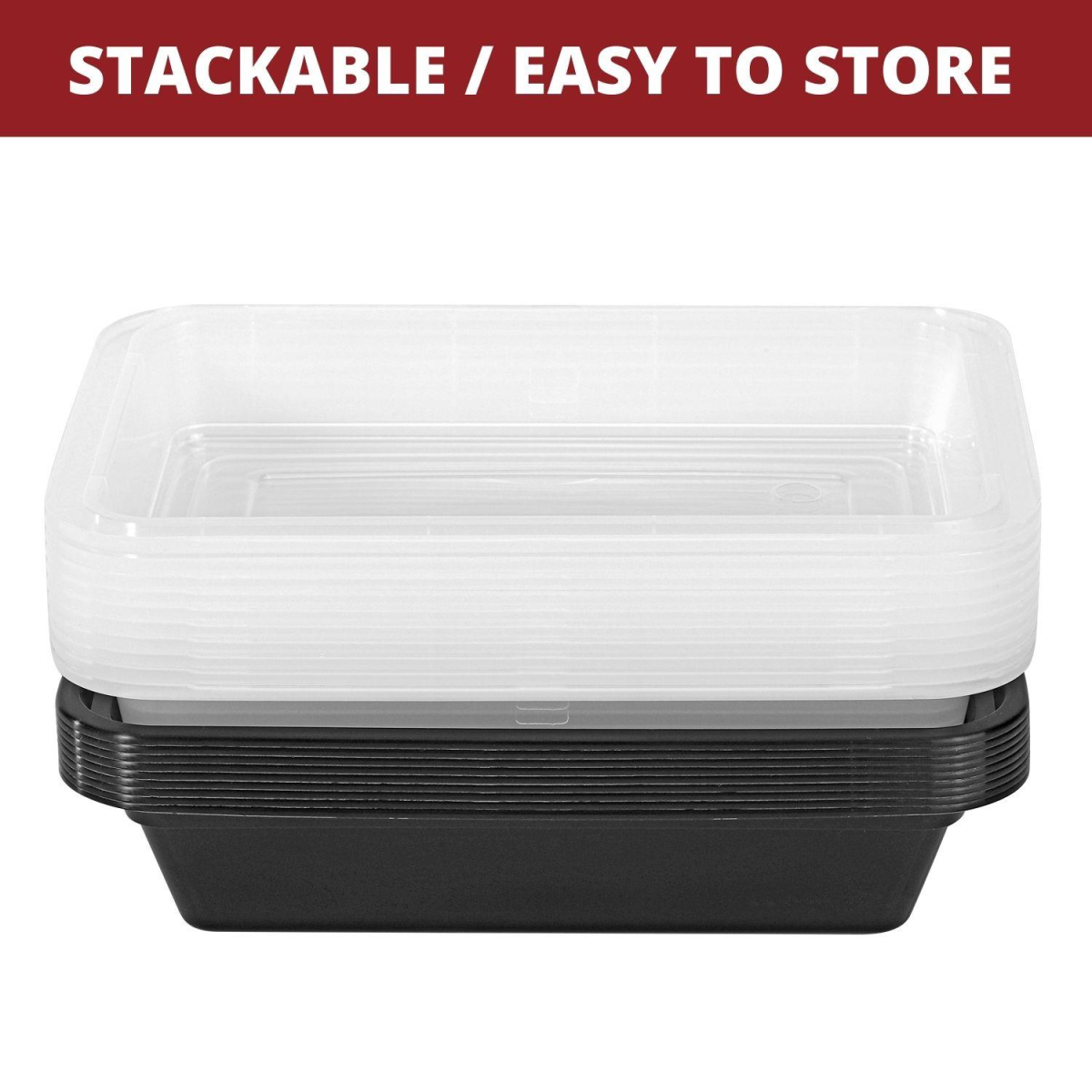 VINSANI 10pk 1 COMPARTMENT MEAL PREP CONTAINERS 1010423 X 3