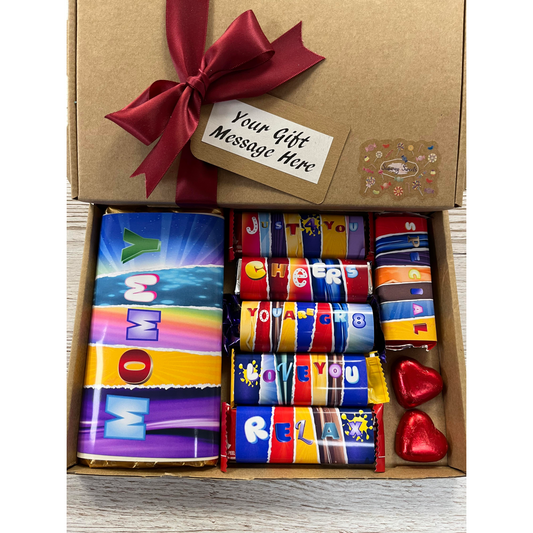 Mothers Day Gift Box With Fun Chocolate Bar Wrappers - Mommy
