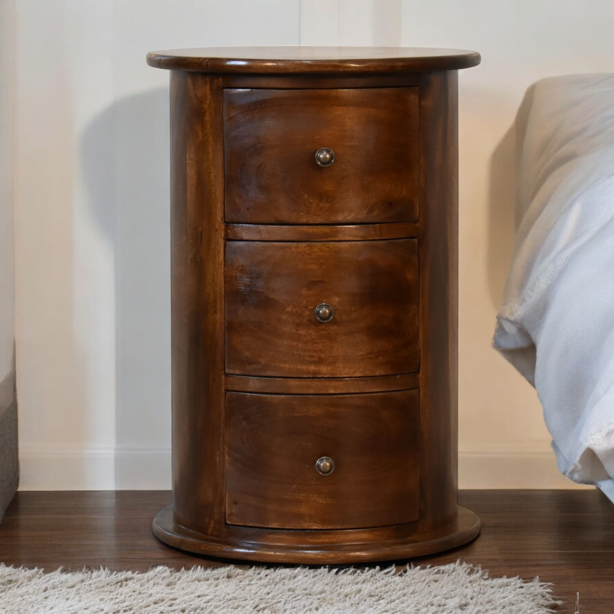 Artisan Furniture Solid Wood 3 Drawer Chestnut Drum