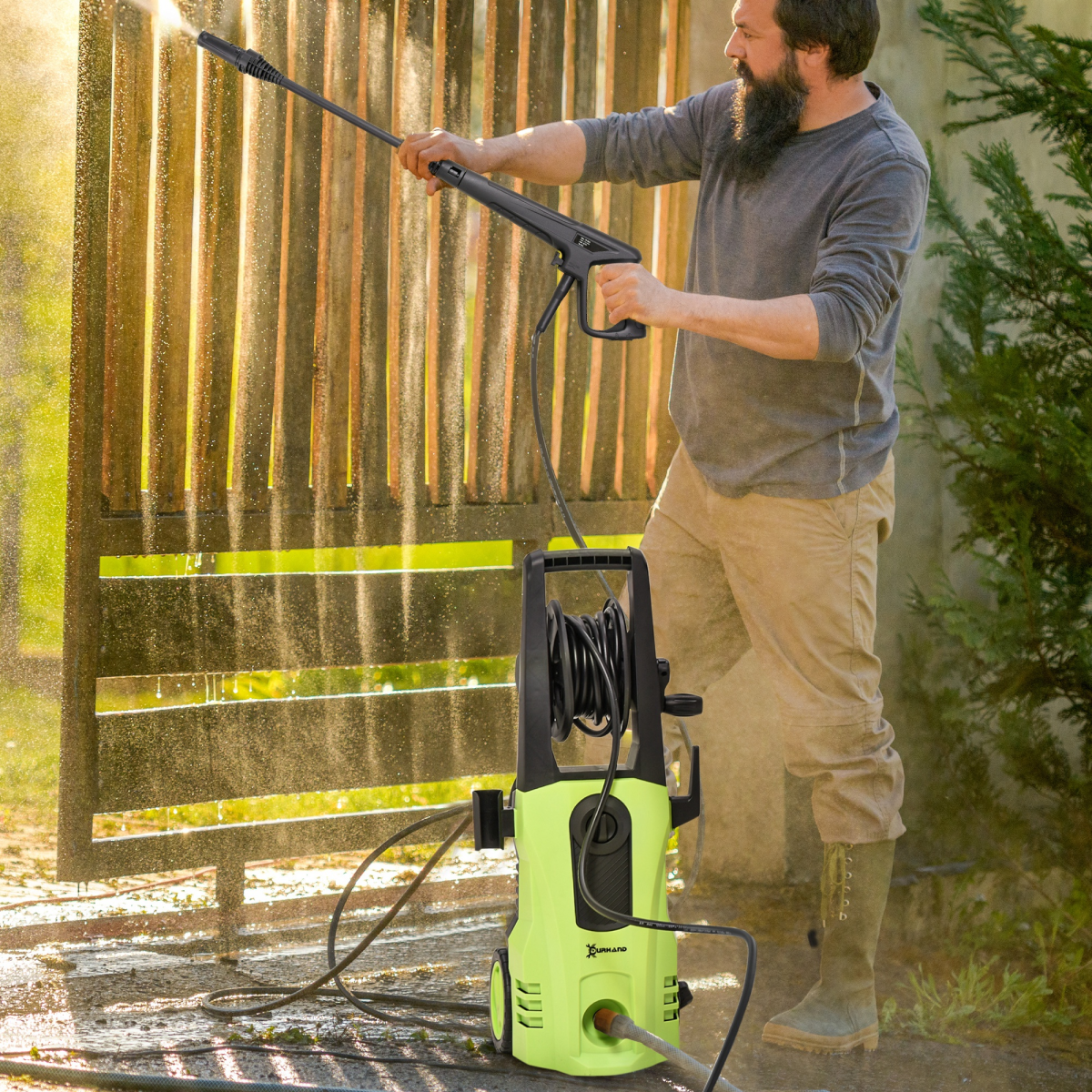 DURHAND Portable Power Washer 1800W, 150 Bar, 510 L/h for Garden, Car, Furniture