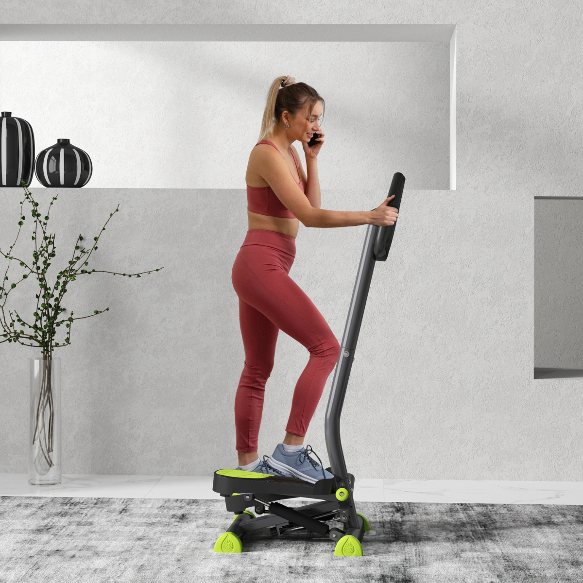 Twister Stepper Height Adjustable Step Machine w/ LCD Screen, Grey HOMCOM