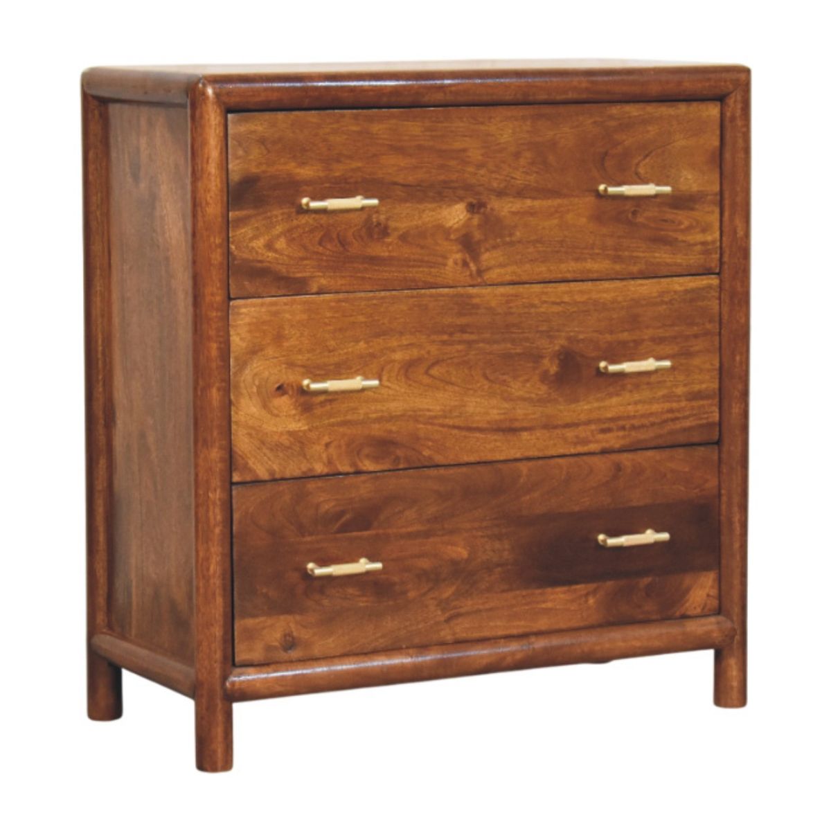 Artisan Furniture Solid Wood Regency 3-Drawer Chest, Dark Brown