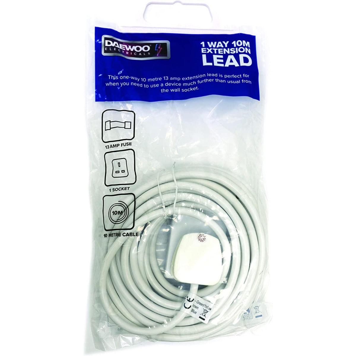 Daewoo 1 Gang 10 Metre 13A Extension Lead- EXT1002