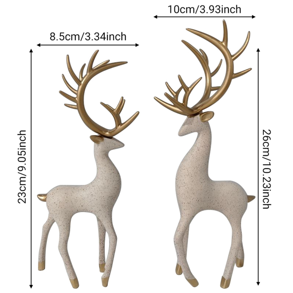 Deer Sculpture Decoration Animal Statue Reindeer Figurines Deer Statue Decor for Bedroom, Beige