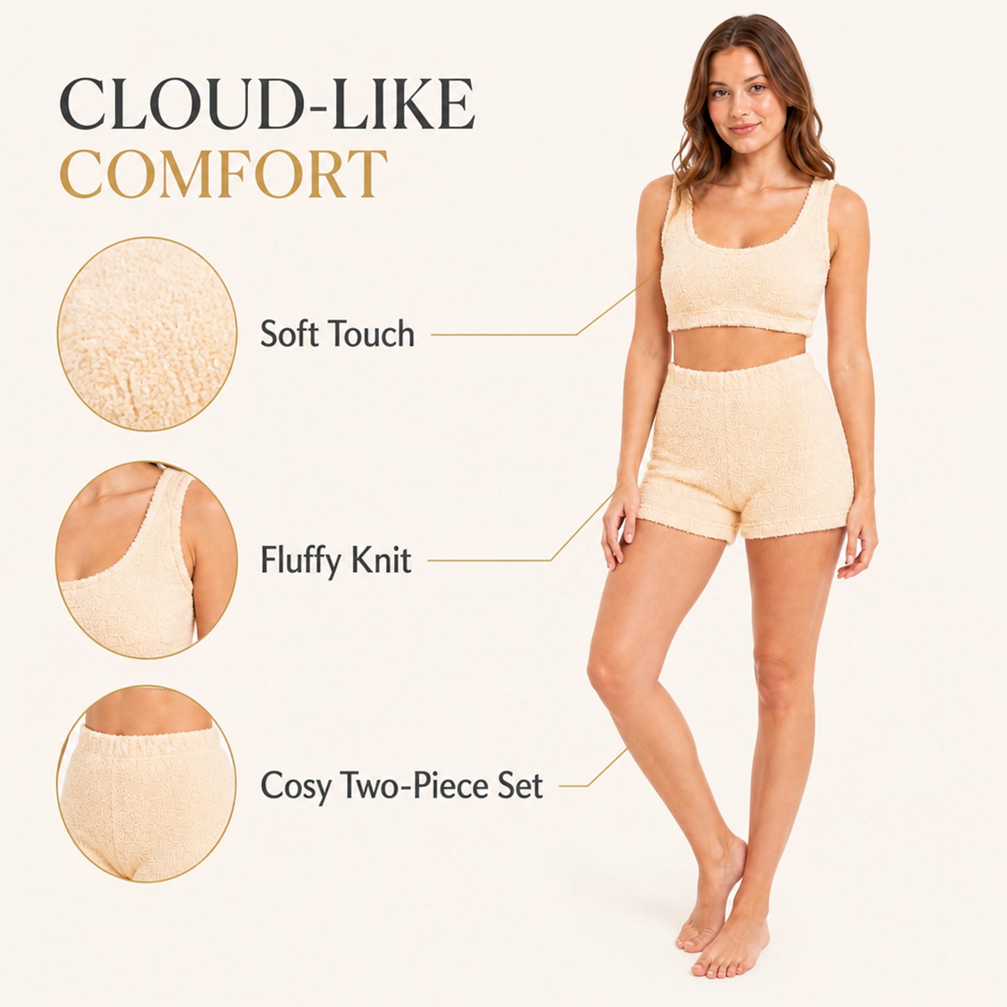 Daisy Dreamer Womens Teddy Fleece Crop Top And Shorts Pyjama Loungewear Set Ultra Soft
