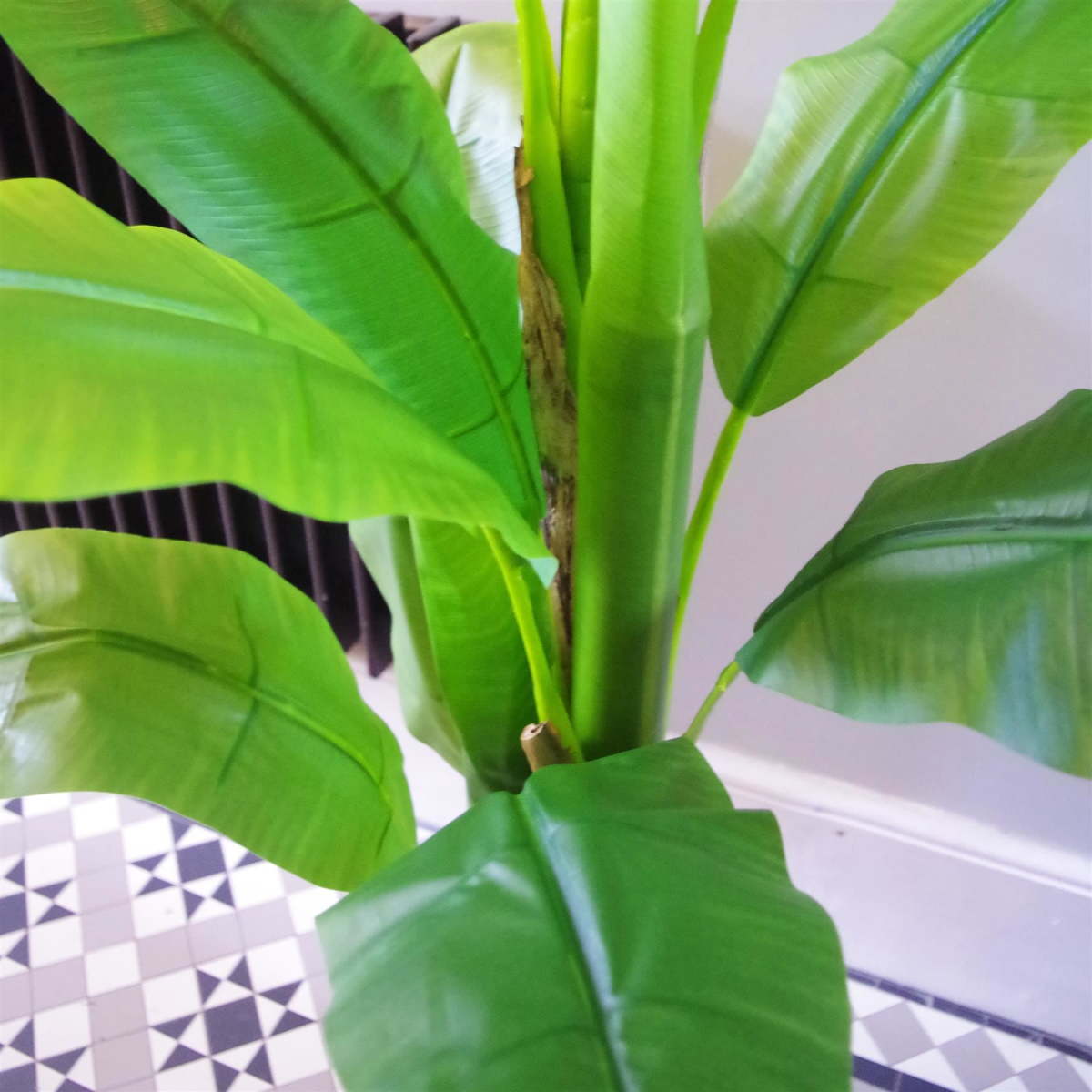 180cm Artificial Banana Tree Tropical Plant Silver Metal Planter
